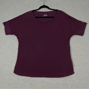 Columbia Purple T Shirt Sz Large Banded Cuffs